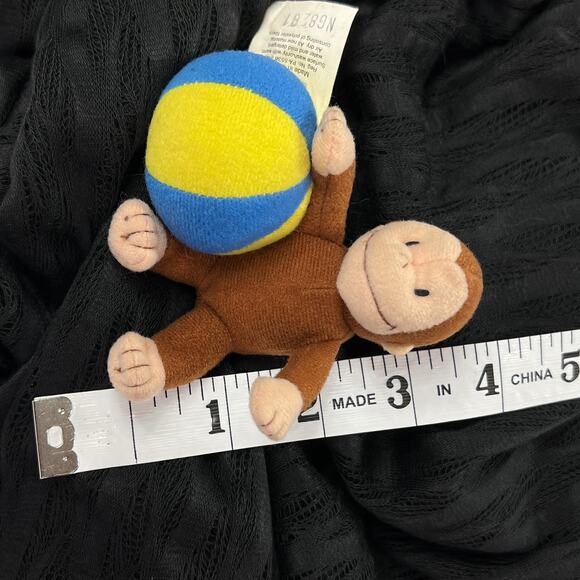 Miniature Vintage Curious George Plush Toy Collectible with Circus Ball 4" - Picture 11 of 15